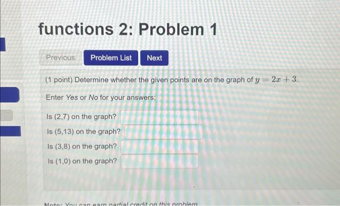 Solved (1 point) Determine whether the given points are on | Chegg.com
