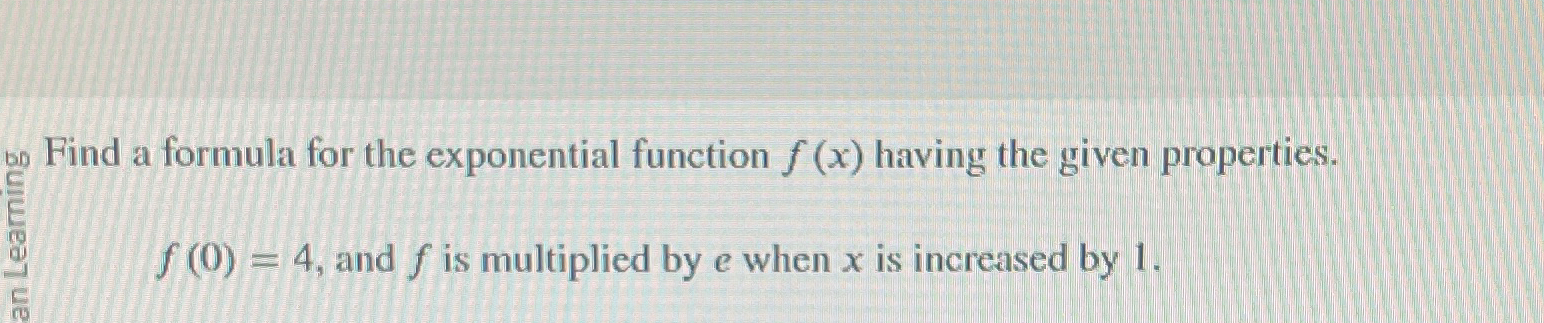 Solved Find a formula for the exponential function f(x) | Chegg.com