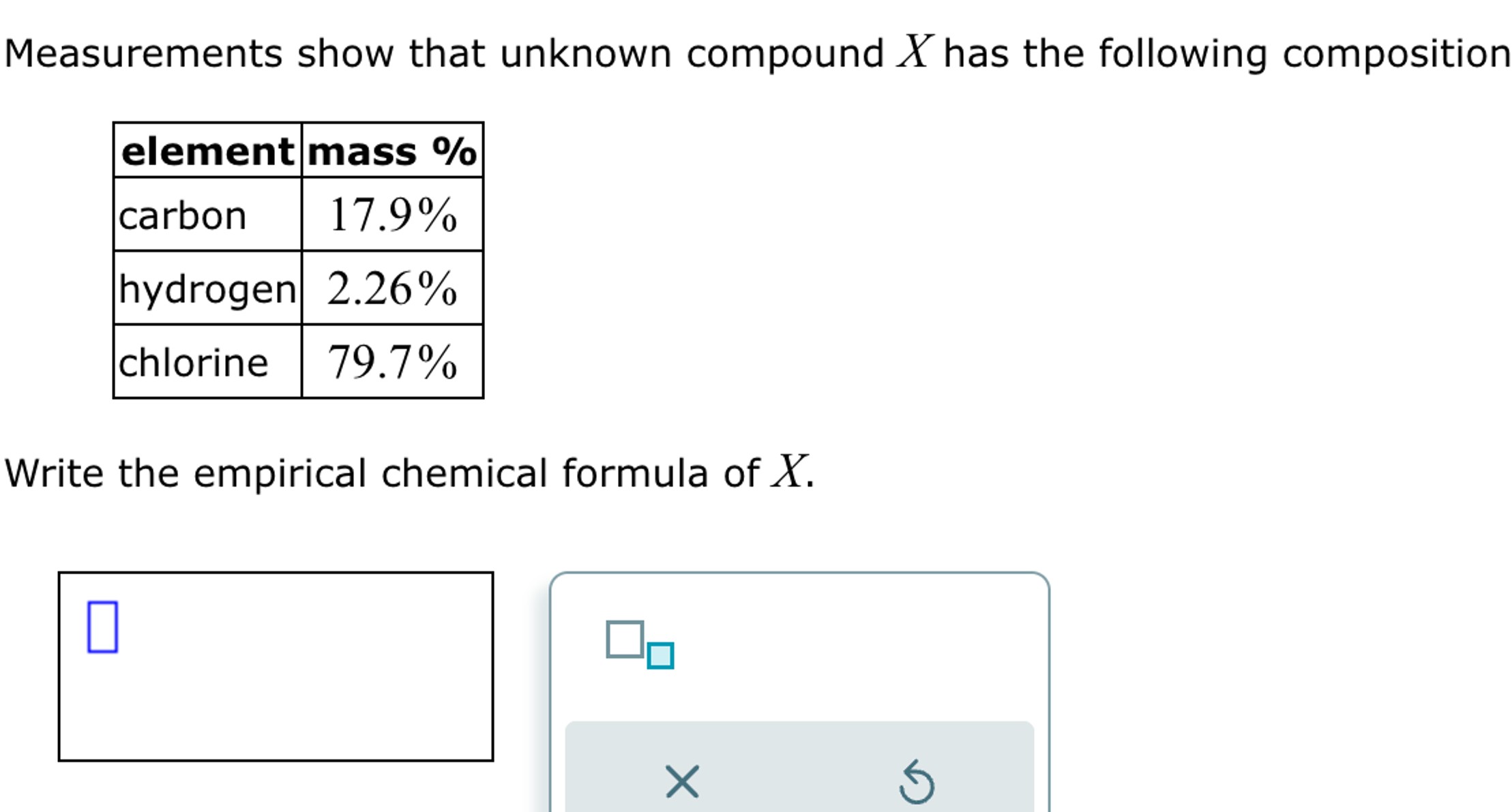 Solved Measurements show that unknown compound x ﻿has the | Chegg.com