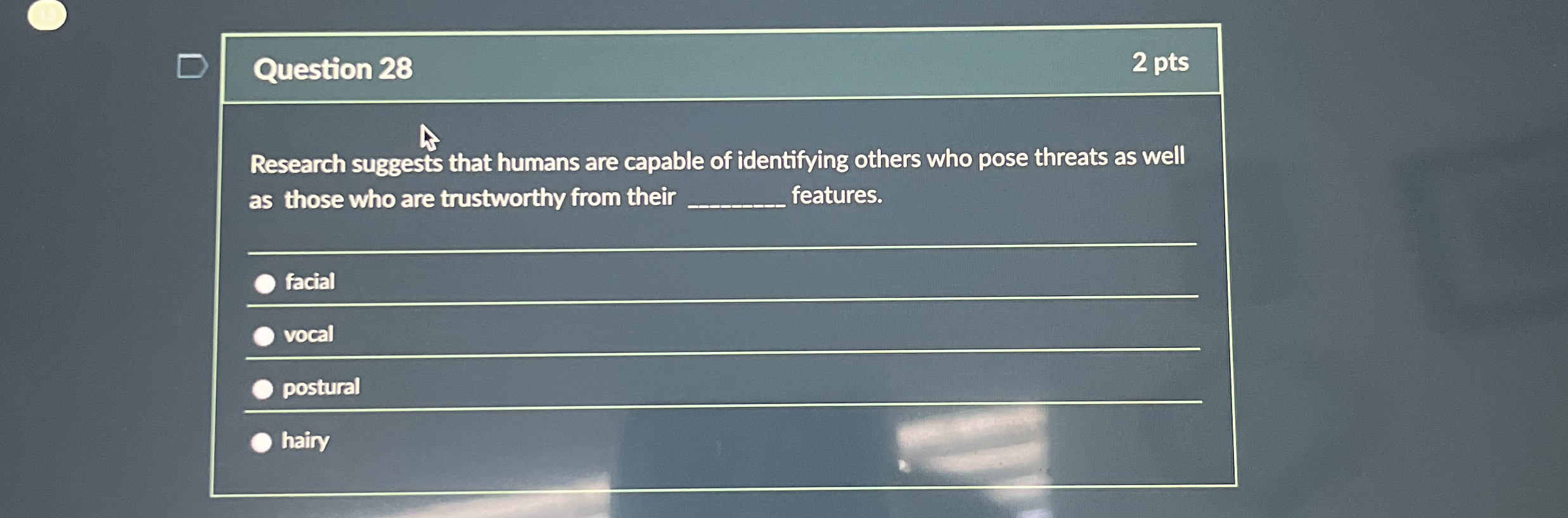Solved Question 282 ﻿ptsResearch suggests that humans are | Chegg.com