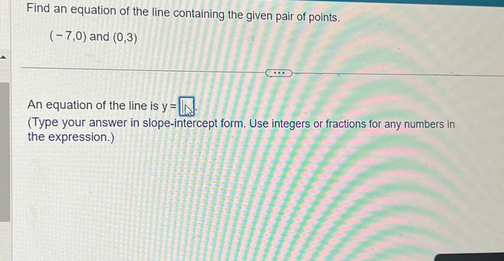 Solved Find an equation of the line containing the given | Chegg.com
