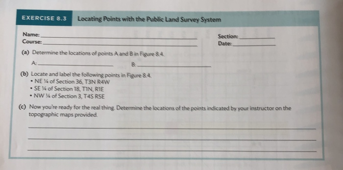 Solved FIGURE 8.4 The Public Land Survey System Grid. Points | Chegg.com