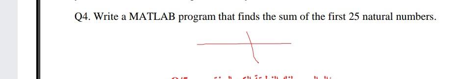 Solved Q4. Write a MATLAB program that finds the sum of the | Chegg.com