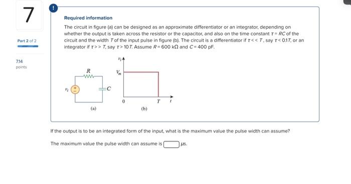 Solved 7 Required information The circuit in figure (a) can | Chegg.com