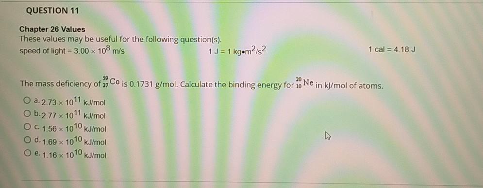 Solved QUESTION 11 Chapter 26 Values These values may be | Chegg.com