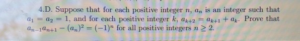 Solved 4.D. Suppose that for each positive integer n, an is | Chegg.com