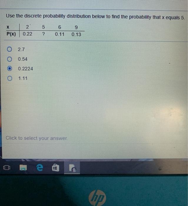 Solved Use the discrete probability distribution below to | Chegg.com