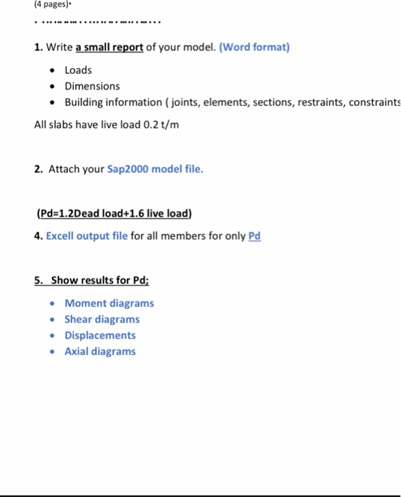 (4 pages) 1. Write a small report of your model. | Chegg.com