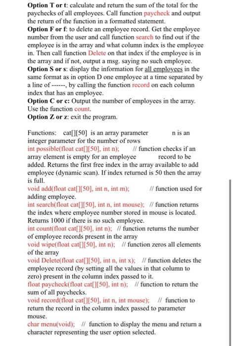 Solved Create a payroll program to store and calculate the | Chegg.com