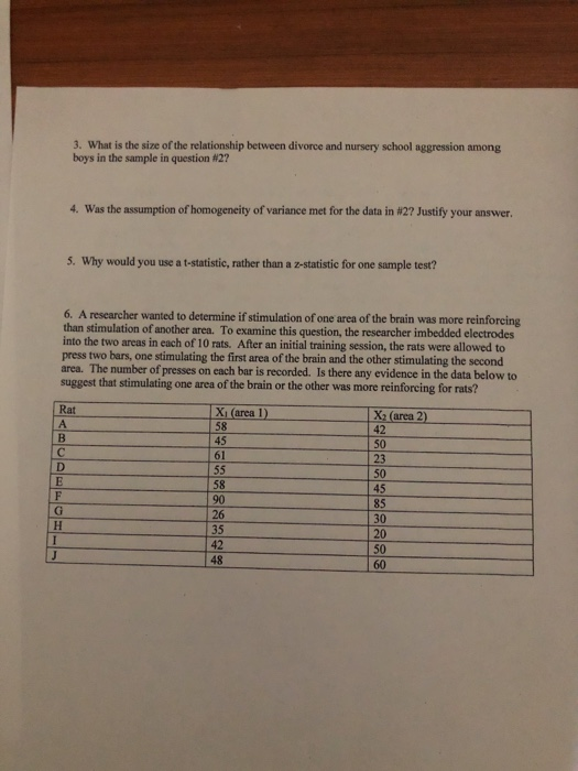 Solved Problem Set 67 T statistic For Questions 1 2 6 Be Chegg