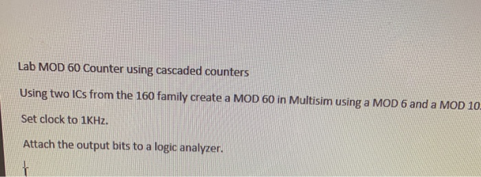 Solved Lab Mod 60 Counter Using Cascaded Counters Using Two Chegg Solved Lab Mod 60 Counter Using Cascaded Counters Using Two Chegg