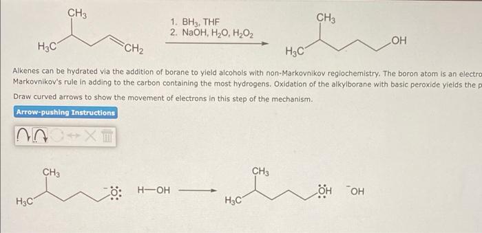 Solved CH2 CH3 1. BH3. THE CH3 2. NaOH, H2O, H2O2 ОН H3C H3C | Chegg.com