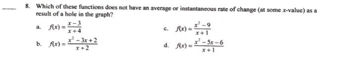 Solved 8. Which of these functions does not have an average | Chegg.com