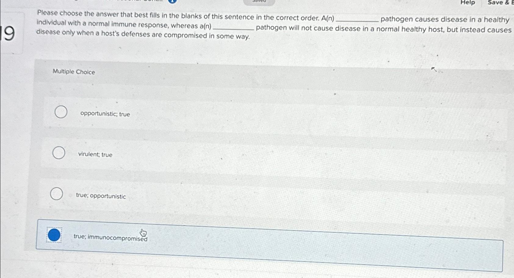 Solved Please choose the answer that best fills in the | Chegg.com