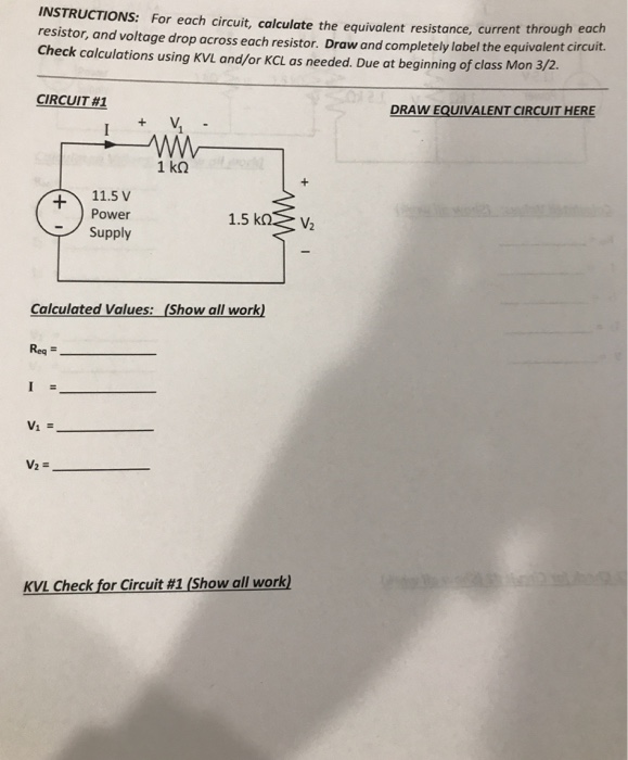 Solved Instructions For Each Circuit Calculate The 6525