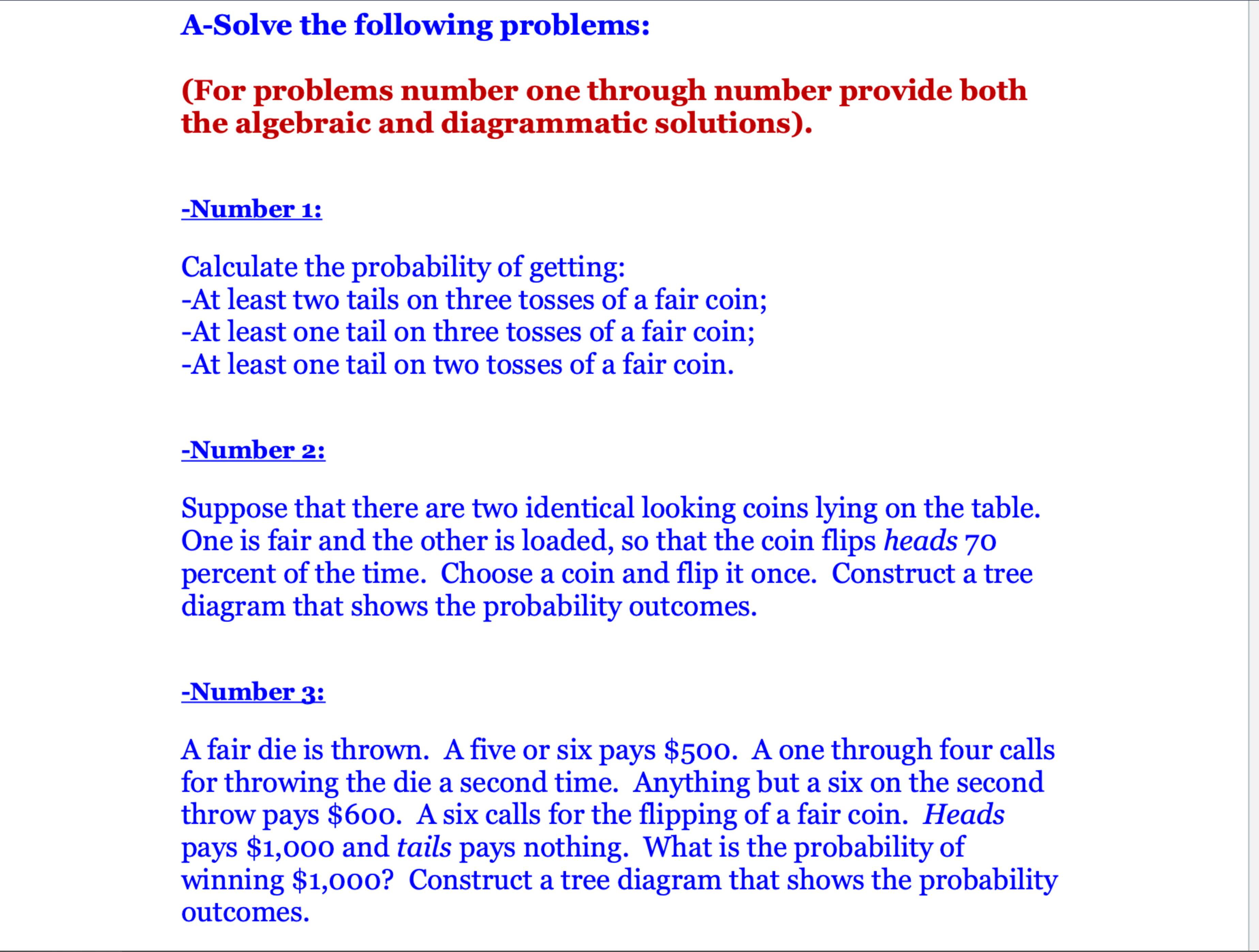 Solved ASolve the following problems(For problems number