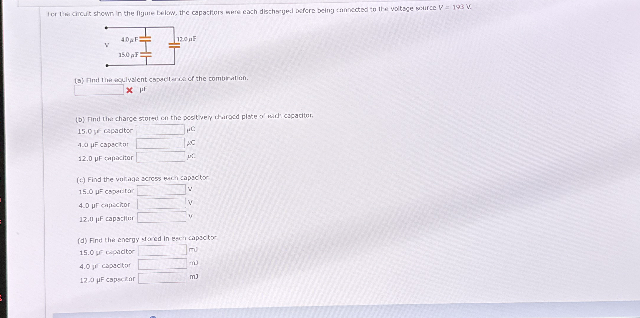 Solved For the circuit shown in the figure below, the | Chegg.com
