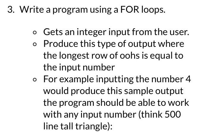 Solved Write a program using a FOR loops. - Gets an integer | Chegg.com