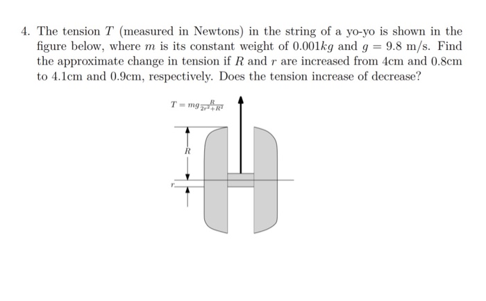 Solved 4. The tension T (measured in Newtons) in the string | Chegg.com