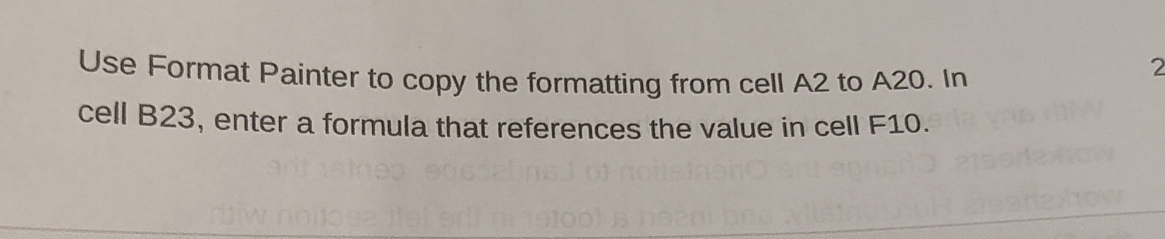 Solved Use Format Painter to copy the formatting from cell | Chegg.com