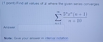 Solved ( 1 ﻿point) ﻿Find all values of x ﻿where the given | Chegg.com