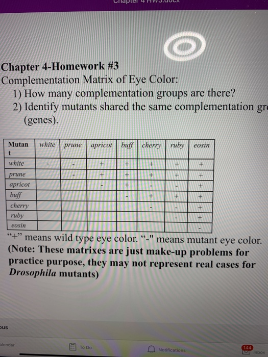 Solved Chapter 4-Homework #3 Complementation Matrix of Eye | Chegg.com