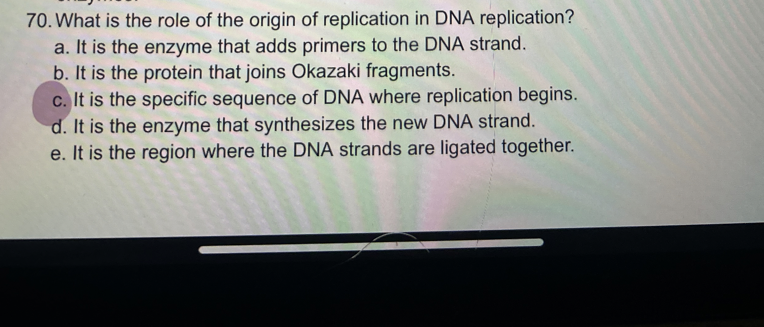 Solved What is the role of the origin of replication in DNA
