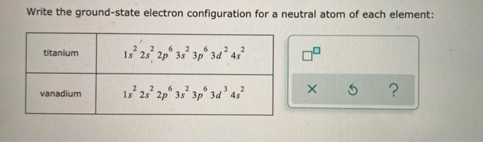 electron configuration for titanium