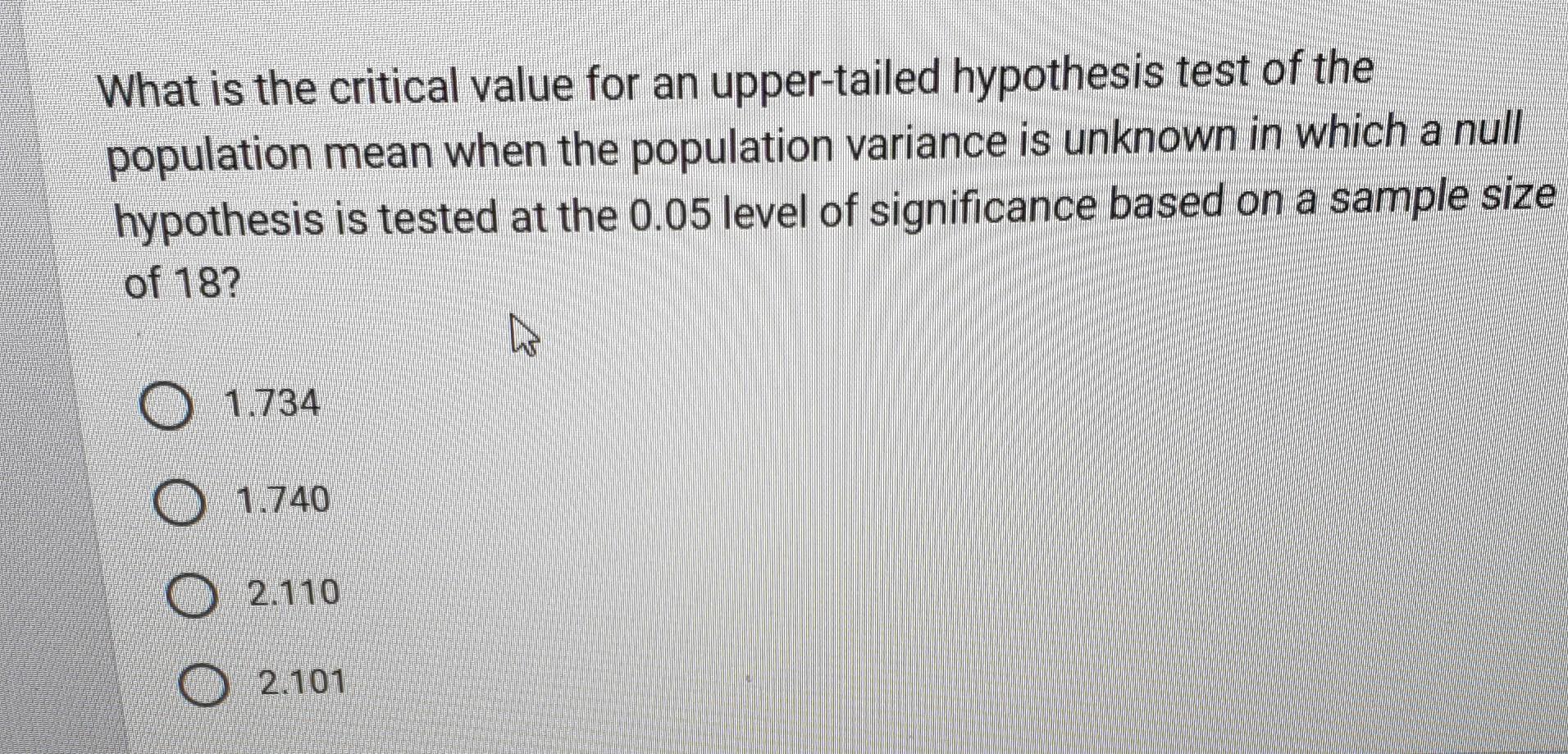 Solved What is the critical value for an upper-tailed | Chegg.com