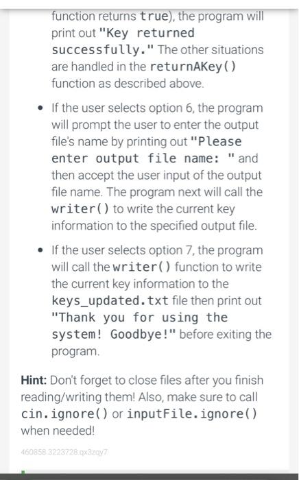 Solved Write a program that manages the keys owned by the | Chegg.com