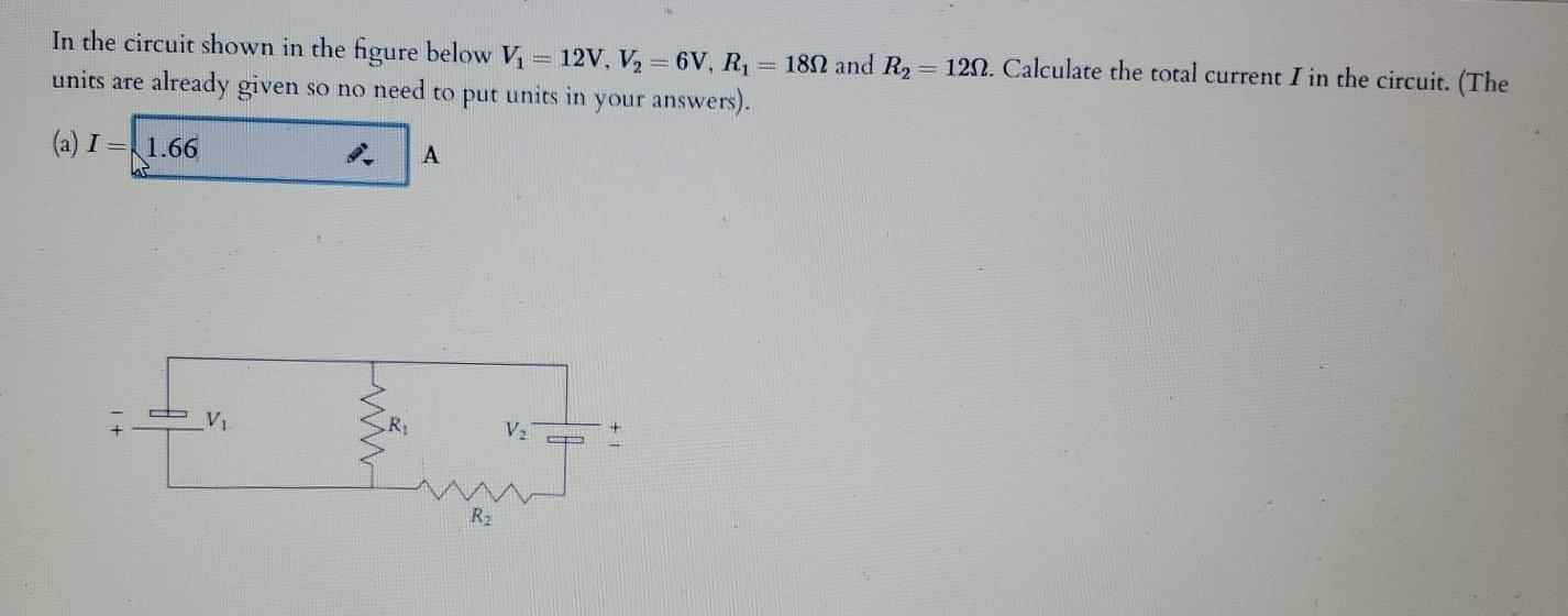 Solved In the circuit shown in the figure below V1 = 12V, V2 | Chegg.com