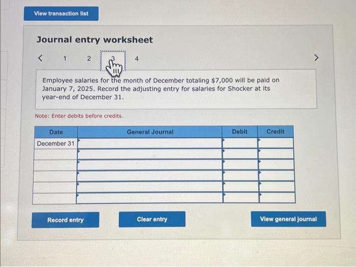 Solved Journal Entry Worksheet On December 1 2024 The Chegg Com   Image