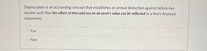 Solved Depreciation is an accounting concept that | Chegg.com