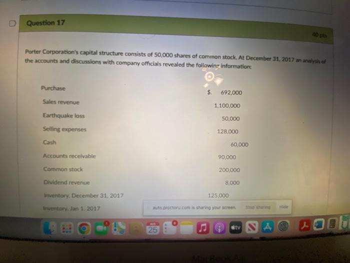 Solved Porter Corporation's capital structure consists of | Chegg.com