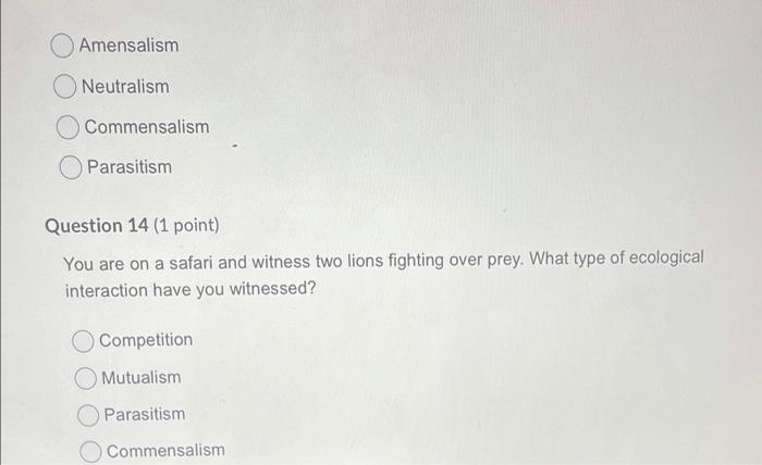 Solved Question 10 (1 point) The study of animal behavior 