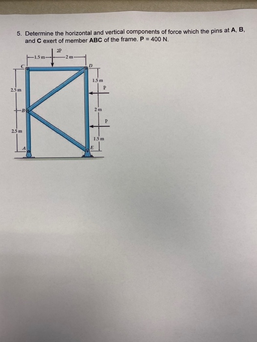 Solved 5. Determine the horizontal and vertical components | Chegg.com