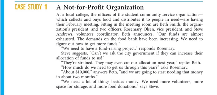 case study 1 a not for profit organization