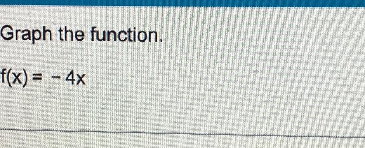 Solved Graph The Function F X 4x