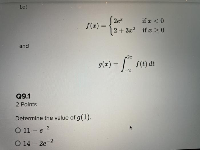 Solved Let 2e If X 0 F X 12 3x2 If X 0 And 9 A Chegg Com