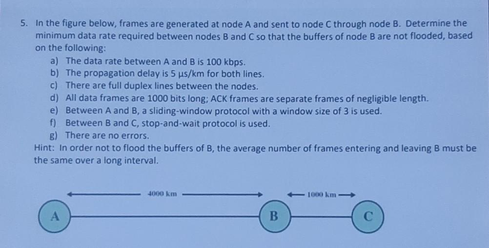 Solved 5. In the figure below, frames are generated at node | Chegg.com