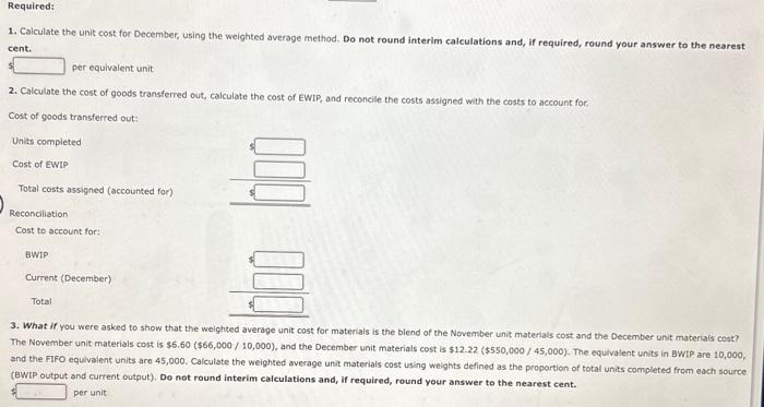 Solved Cost Information and the Weighted Average Method | Chegg.com