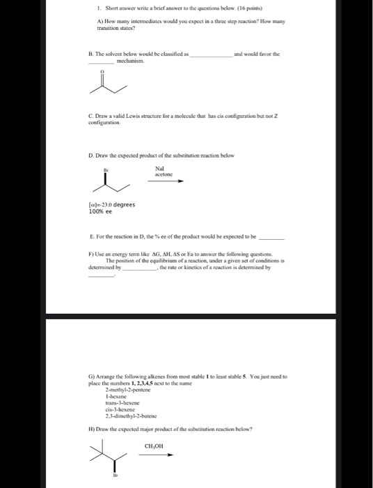 Solved 1. Short answer write a brief answer to the questions | Chegg.com