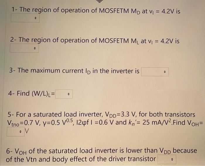 Solved Consider the inverter shown in the figure below, VoD | Chegg.com