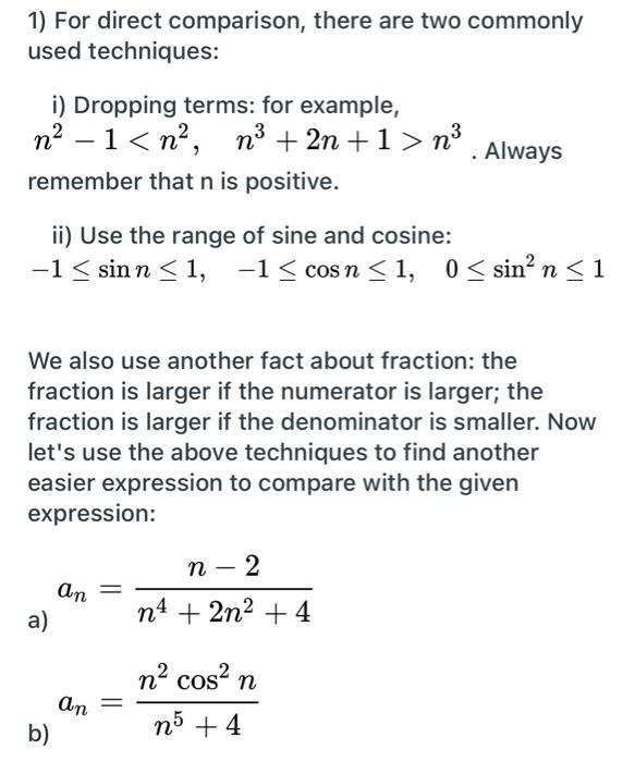 Solved 1) For direct comparison, there are two commonly used | Chegg.com
