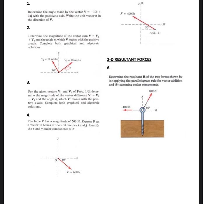 Solved 1. Determine the angle made by the vector V = -10i+ | Chegg.com