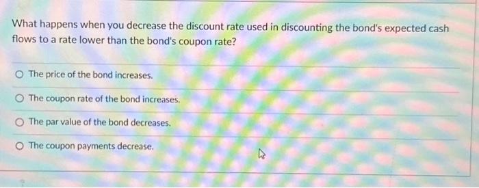 Solved What happens when you decrease the discount rate used | Chegg.com