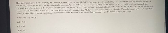 Episode 672: Bagging a Birkin : Planet Money : NPR