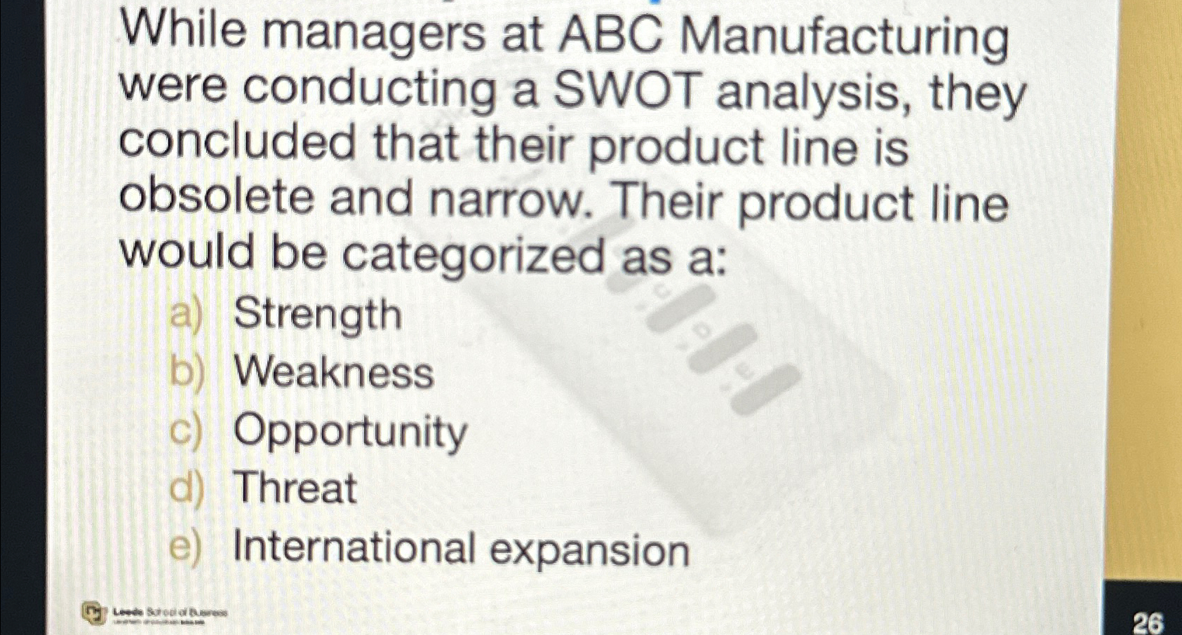 Solved While managers at ABC Manufacturing were conducting a | Chegg.com
