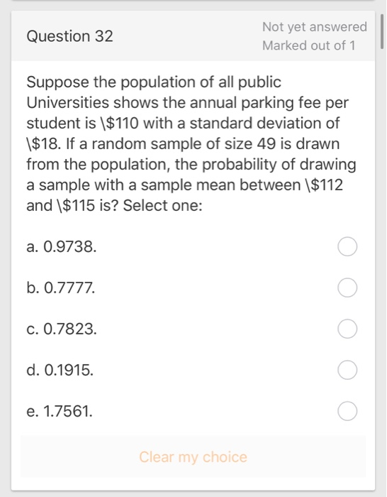 Solved Question 32 Not yet answered Marked out of 1 Suppose | Chegg.com