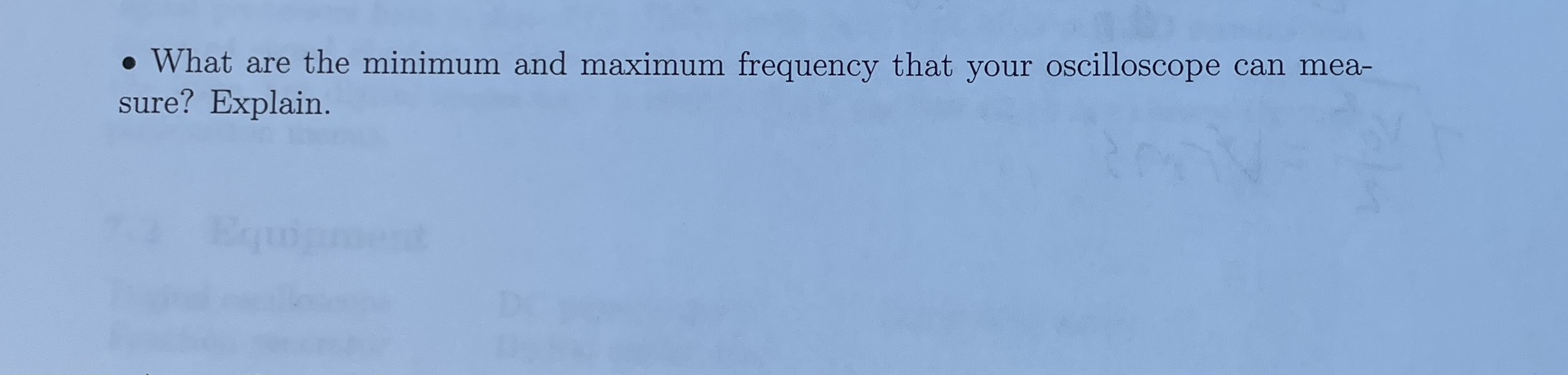 Solved What are the minimum and maximum frequency that your